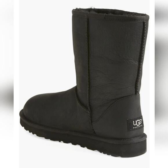 Ugg Leather Classic Short Water Resistant Boot Sz 10 - Picture 2 of 15